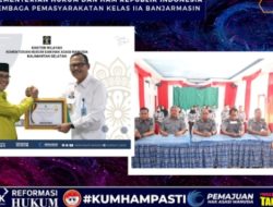 Lapas Banjamasin Ikuti Zoom Penyerahan Penghargaan dan Apresasi Pengasuh LPK- PPTA Lapas Amuntai oleh Kakanwil Kumham Kalsel atas Juara Penyuluh Agama Islam Award Tk Nasional.