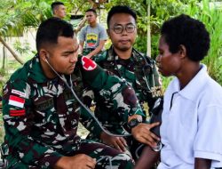 Peringati Hari Olahraga Nasional Di Ujung Timur Papua Satgas Yonif 122/TS Pos Kotis Gelar Senam Lansia Dan Pengobatan Gratis