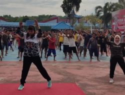 Warga Binaan Lapas Narkotika Karang Intan Semangat Jaga Kesehatan dengan Senam Bersama,