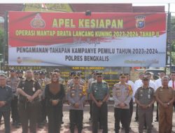 Polres Bengkalis Gelar Upacara Apel Pasukan Operasi Mantap Brata Lancang Kuning(2023)