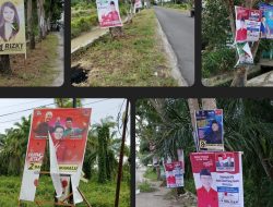 Jelang 14 Februari 2024, Gambar Calon Menjamur Nempel Di Tiang Telpon Dan Pohon