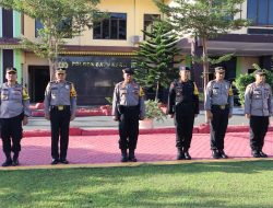 Kapolres Batu Bara “” Melaksanakan”” Apel Pagi Di Lapangan Apal di Depan Kator Polres Batu Bara ,Yang Mewakili Wakapolres Batu Bara.
