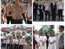 Kunjungi Sejumlah Gereja, Kapolda Pantau Pengamanan Ibadah Paskah di Kota Manado.