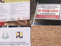 Renovasi dan Rehabilitasi SDN 1 Capar Kecamatan Salem yang di Kerjakan oleh PT.JP di duga Mengambil Material di Tempat.