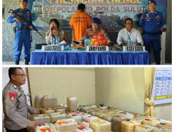 Ditpolairud Polda Sulut Bongkar Praktik Penyalahgunaan BBM Bersubsidi Jenis Minyak Tanah di Teluk Manado.