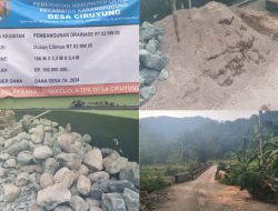 Pembangunan Drainase Desa Ciruyung diduga Mengambil Batu di tempat