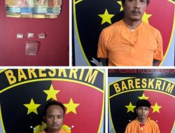 Kanit Reskrim Polsek Indrapura Amankan 3 Orang Tersangka Menyala Gunakan Narkotika Jenis Shabu Shabu.