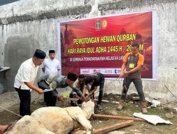 Lapas Kelas IIA Labuhan Ruku Gelar Sholat Idul Adha dan Sembelih Hewan Kurban.
