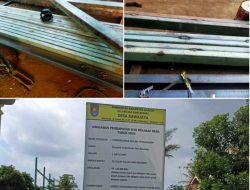 Diduga Pembangunan Gedung Pengungsian Desa Rawajaya Kecamatan Bantarsari Menggunakan Besi Bekas.