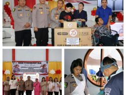 Polda Sulut Gelar Puncak Bakti Kesehatan Hari Bhayangkara ke-78 di Desa Borgo Minahasa.