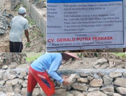 Peningkatan Jaringan Irigasi D.I Cijambe Kecamatan Cipari Kabupaten Cilacap Terkesan Asal-asalan.