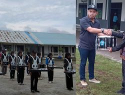 Kepedulian, Ketua PAC PP Serahkan Bantuan Alat Drum Band Untuk SMKN 1 Talawi.Batu Bara.