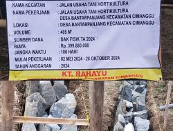 Ngeri Pembagunan Jalan Usaha Tani(JUT) KT.Rahayu Desa Bantar Panjang Kecamatan Cimanggu diduga Akal-akalan
