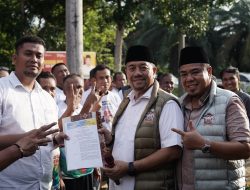 Ribuan Masyarakat Sambut Kedatangan Pasangan Calon Bupati Baru Bara,Urut 02 Bahar Siagian-Syfrizal.