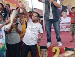 Warga Desa Suka Maju Sambut Kedatangan Paslon 02 Sangat Bahagia di Kerumuni Oleh Emak-Emak.