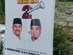 Baliho salah satu Calon Bupati (Cabup) dan Calon Wakil Bupati (Cawabup) Batu 
