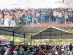 Masyarakat Desa Sei Mentaram Kec. Nibung Hangus Dengan Kedatangan Paslon 03 H.Zahir di Sambut Dengan Gembira.