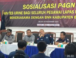 Lapas Labuhan Ruku Sosialisasi P4GN Dan Tes Urin Seluruh Petugas Gandeng BNN.