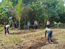 Polsek Bungku Barat Gelar Kerja Bakti Pemanfaatan Lahan Mendukung Ketahanan Pangan Nasional