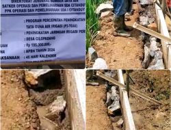 Pembangunan Peningkatan Jaringan Irigasi Desa Cilopadang Di duga Tidak Sesuai Dengan Spesipikasi