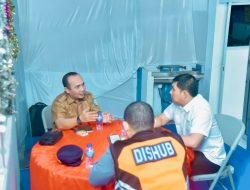 PJ.Bupati Batu Bara Bersama Dinkes Batu Bara Tinjau Pos Pam Natura di Simpang Sei Suka.