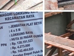 Diduga Pembangunan Jembatan Plat Beton Tidak Sesuai RAB, Pangulu Enggan berbicara