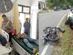Poslantas Parapat Olah TKP Tabrakan di Kelurahan Girsang. 