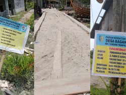 Menjadi Pertanyaan Publik Terhadap Pekerjaan PJ Kades Bagan Dalam Satu Pekerjaan Dua Plak Informasi.