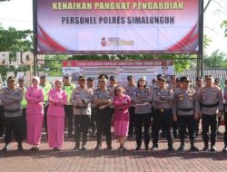 Kapolres Simalungun Pimpin Upacara Kenaikan Pangkat Luar Biasa Personel Polres Simalungun