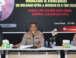 Kapolres Batu Bara AKBP Doly Nelson SH.MH Giat Melaksanakan Anev Evaluasi Mingguan.