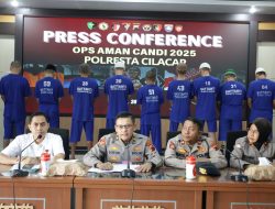 Polresta Cilacap Amankan 10 Tersangka Beserta Barang Bukti dalam Operasi Aman Candi 2025*