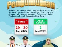 Peringatan kenaikan Yesus Kristus Bapenda Batu bara umumkan hari libur nasional dan cuti bersama 