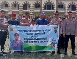Menyambut Hari Raya Idul Adha 1446 H, Polres Morowali Serahkan Hewan Kurban ke Pondok Pesantren Al Fatah