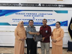 Serah Terima Jabatan Kasi Kamtib Lapas Labuhan Ruku, Haris Damanik Serahkan Tongkat Estafet ke Samuel Joga Marsahala Siregar.