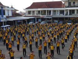 Jaga Kesehatan dan Kekompakan, Polresta Cilacap Gelar Olahraga Rutin Dipimpin Kapolresta