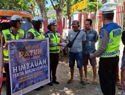 Kasat Lantas Polres Simalungun Beri Himbauan Dan Sosialisasi Dalam Rangka Ops Patuh Toba 2025