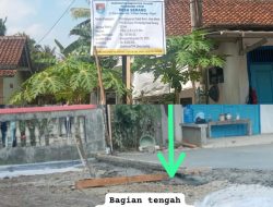 Pembangunan Rabat Beton Desa Serang Kecamatan Cipari Cilacap Diduga Tidak Sesuai Dengan Spesifikasi