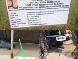 Pekerjaan Peningkatan Jaringan Irigasi Permukaan Desa Tinggarjaya Diduga Tidak Sesuai Dengan Bistek