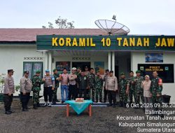 Polsek Tanah Jawa Beri Kejutan Ulang Tahun ke Koramil, Perkuat Sinergitas TNI-Polri di HUT TNI ke-80