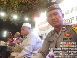 Bhabinkamtibmas Polsek Bosar Maligas Hadiri Pengajian Mujahadah Nihadlul Mustaghfirin, Wujud Sinergi Kamtibmas dan Kerukunan Umat