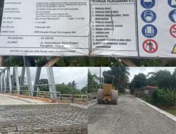 Pembangunan Jembatan dan Ruas Jalan 546 di Kerjakan CV. Satya, Diduga Tidak Selesai Tepat Waktu 