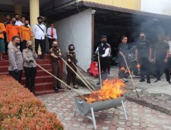 Polres Pematangsiantar Musnahkan Barang Bukti Ganja 1.906,85 Gram,Ini Penjelasan AKP Irwanta 👇👇