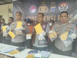 Kapolres Batu Bara Giat Melaksanakan Presrilis Mengungkap Kasus Narkoba Jenis Shab-Shabu di Halaman Kantor Narkoba.