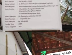 Diduga Revitalisasi Gedung SMA Negeri 1 Cipari di Kerjakan Asal Jadi