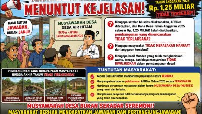 Enam Bulan Tahun Anggaran 2026 Berjalan, Masyarakat Air Hitam Masih Menunggu Pertanggungjawaban Kepala Desa