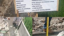 Pembangunan Saluran Yang Dikerjakan Oleh P3TGAI Ngudi Rahayu Serang Diduga Mengunakan Batu Bekas