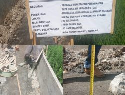 Pembangunan Saluran Yang Dikerjakan Oleh P3TGAI Ngudi Rahayu Serang Diduga Mengunakan Batu Bekas