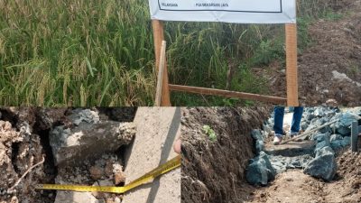 Proyek Peningkatan Jaringan Irigasi D.I Curug Geulis Dikerjakan P3A Mekarsari Jaya Diduga Asal-asalan