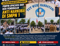 Tanamkan Karakter Sejak Dini, Kapolsek Dolok Batu Nanggar Pimpin Upacara dan Beri Pembinaan Anti Narkoba di SMPN 1