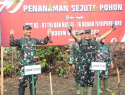 Cegah Abrasi, Kodim 0703/Cilacap Tanam 1.000 Mangrove dan 100 Kopi dalam Rangka HUT Ke-81 TNI dan HUT Ke-76 Kodam IV/Diponegoro